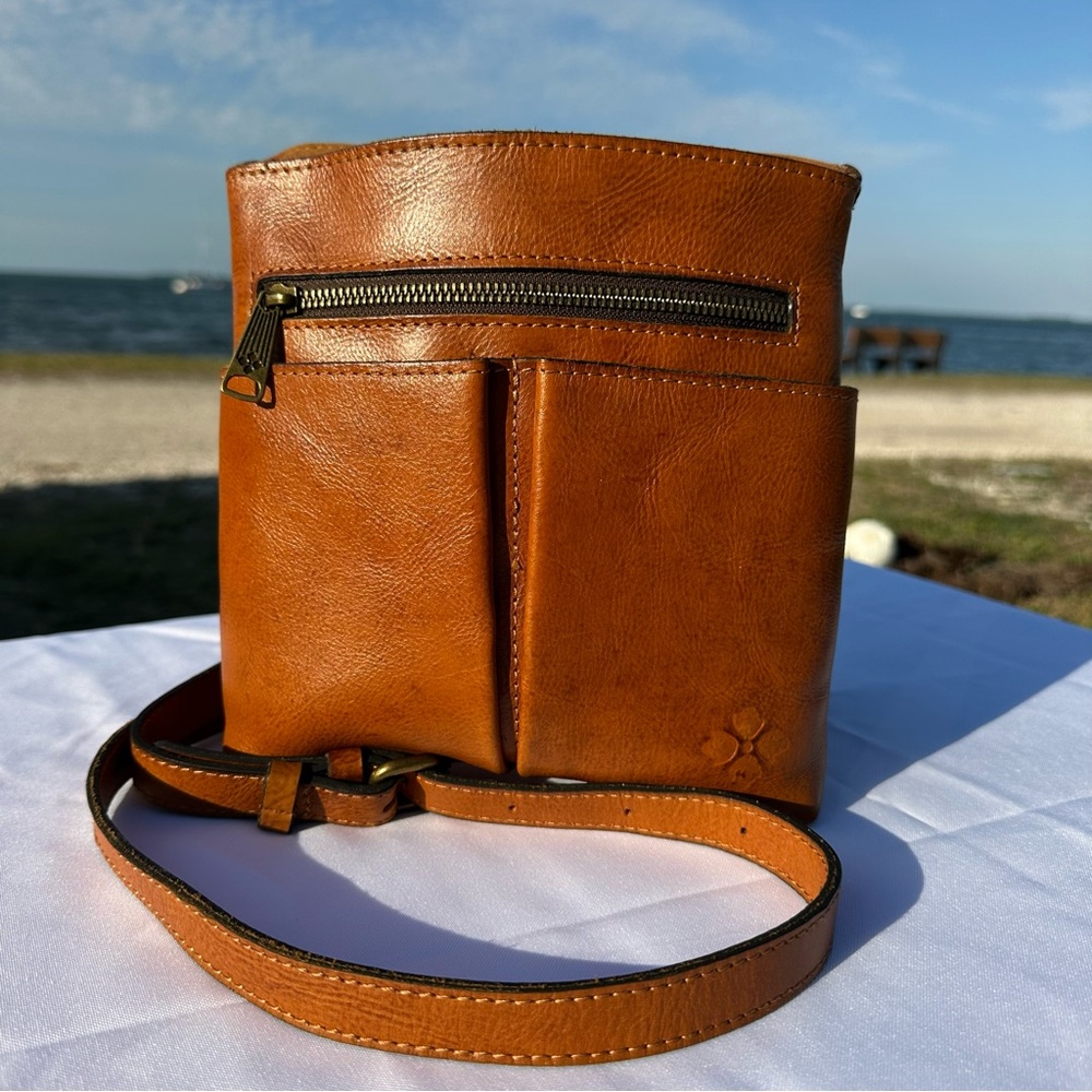 Tooled Leather Crossbody Bag - Tan - Picture 15 of 15